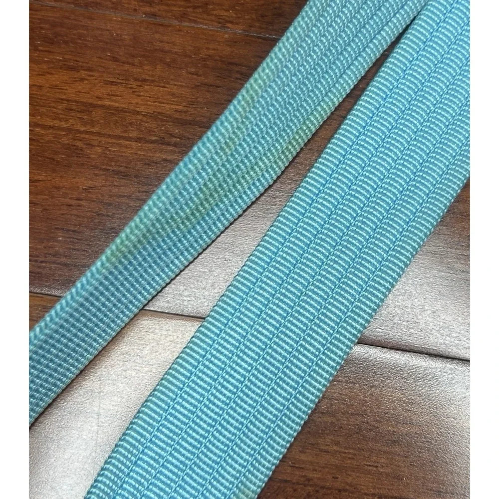 Lacoste Messenger Bag Sky Blue PVC New Classic 40 Retro Stripes *Needs Cleaning*